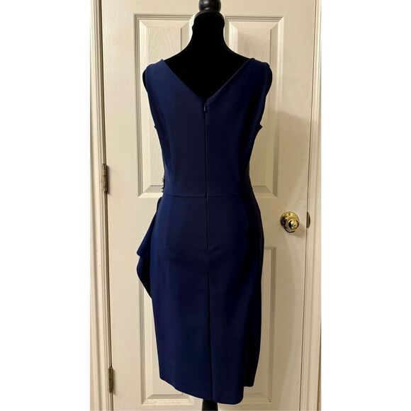 NWOT Alex Evenings Womens Embellished Faux Wrap Compression Dress W/Side Ruching - Picture 4 of 10